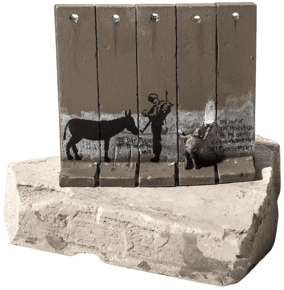 Banksy, ‘Souvenir Wall Five Part Large (Donkey Documents)’, 2019, Sculpture, Hand-painted resin sculpture with West Bank Separation Wall base, Walled Off Hotel, Handfinished