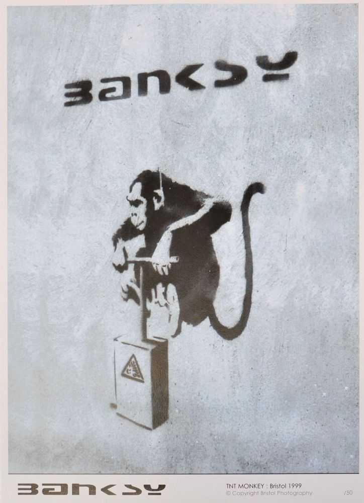 Banksy, ‘TNT Monkey (Colour Offset Print)’, 1999, Print, Color offset print, Bristol Photography, Numbered