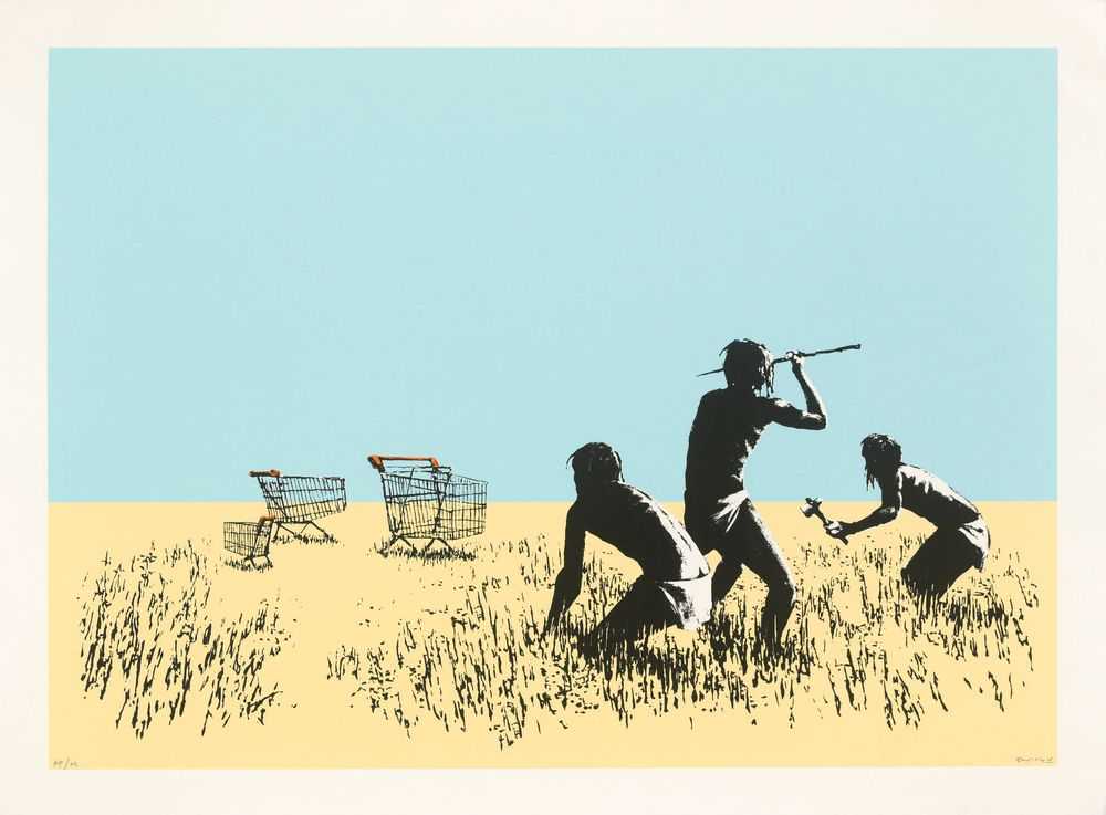 Banksy, ‘Trolleys (Signed)’, 2007, Print, 2 colour hand pulled screenprint in colours, on Arches 88 wove paper, Pictures On Walls, Numbered, Dated