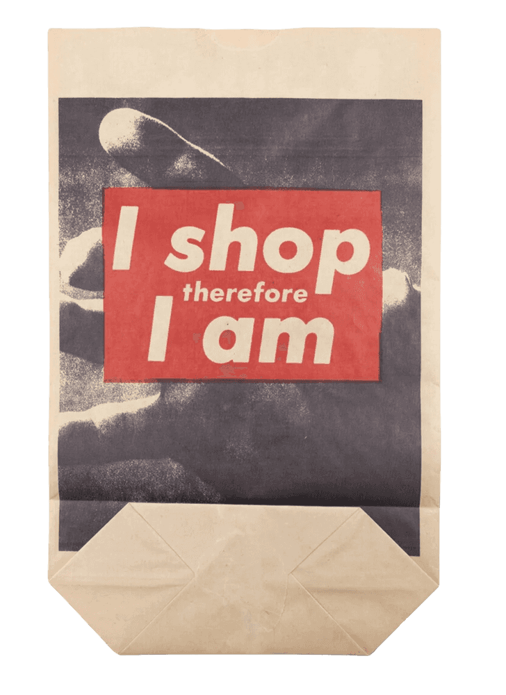 Barbara Kruger, ‘I Shop Therefore I Am’, 1990, Print, Photolithograph on paper shopping bag, null, 