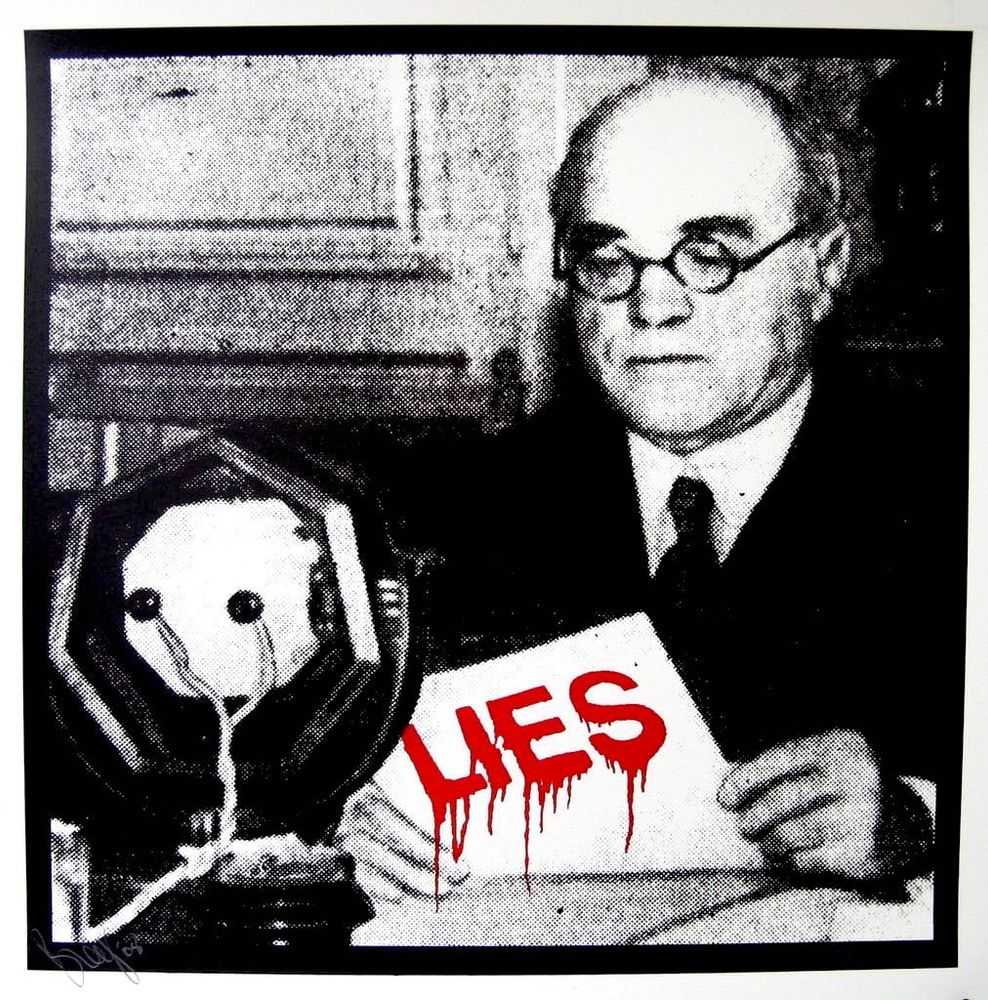 Beejoir, ‘Lies (Red Edition)’, 31-01-2008, Print, Screenprint on 280gsm Recycled Stock, Souled Out Studios, Numbered