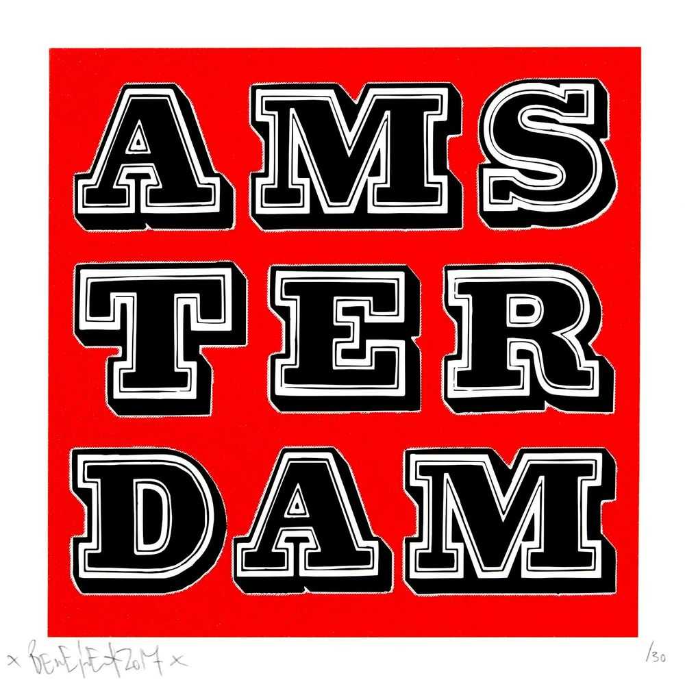 Ben Eine, ‘Amsterdam’, 09-12-2017, Print, Two colour screen print on 300gsm Hahnemühle 100% cotton paper, The Garage, Numbered