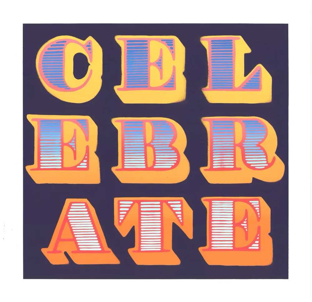 Ben Eine, ‘Celebrate - Shutter’, 08-04-2016, Print, 3 Colour Screenprint on Somerset Satin White 410gsm Paper, Jealous Gallery, Numbered