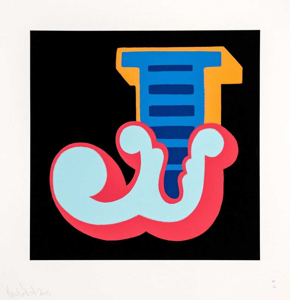 Ben Eine, ‘J (Orange)’, 14-06-2015, Print, 6 colour screen print on Somerset Satin 300gsm paper, Jealous Gallery, Numbered