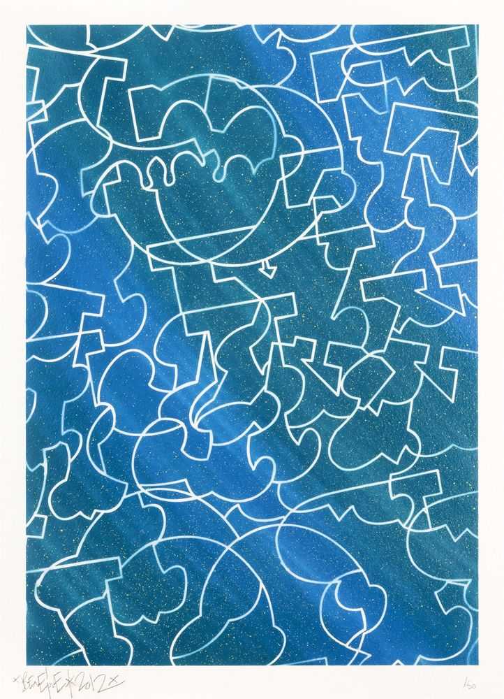 Ben Eine, ‘Positive Circus Shadows’, 29-11-2012, Print, Hand spray painted on archival paper, Charles Bank Gallery, Numbered, Handfinished