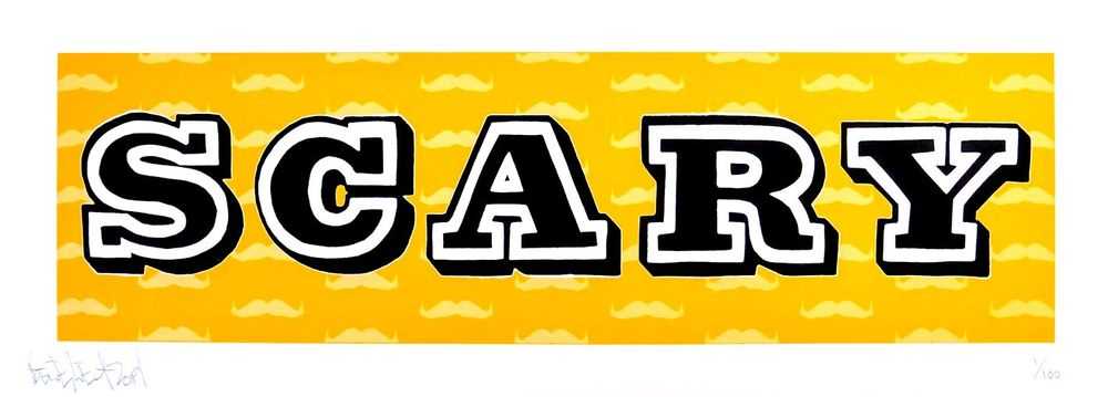 Ben Eine, ‘Scary (Movember Edition)’, 27-11-2019, Print, Screenprint, Our Types, Numbered