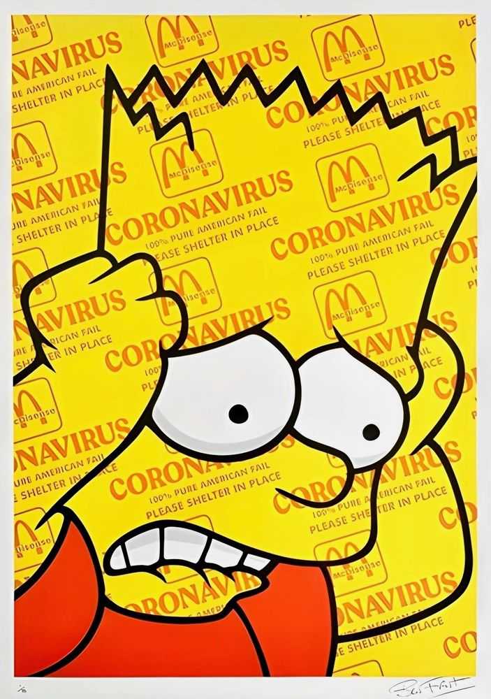 Ben Frost, ‘Bart On Coronavirus’, 24-09-2020, Print, Screen Print, Self Released, 