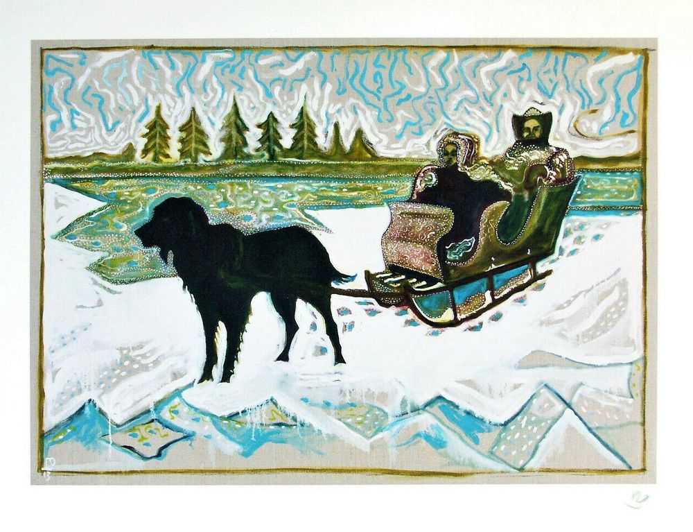 Billy Childish, ‘Dog Sleigh’, 06-12-2013, Print, Archival reproduction print on heavy matt stock, L-13 Light Industrial Workshop, Numbered