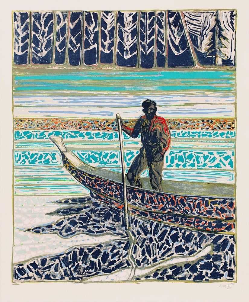 Billy Childish, ‘Sailish Fisherman’, 18-06-2020, Print, 5 colour hand-pulled lithograph with 11 screenprinted colours on Somerset Velvet Warm White 400gsm, Counter Editions, Numbered, Dated