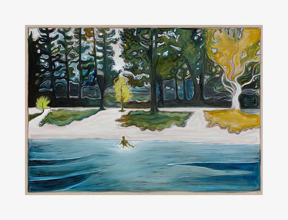 Billy Childish, ‘Trees And Lake’, 02-09-2022, Print, Archival reproduction print on heavy matt stock, L-13 Light Industrial Workshop, Numbered