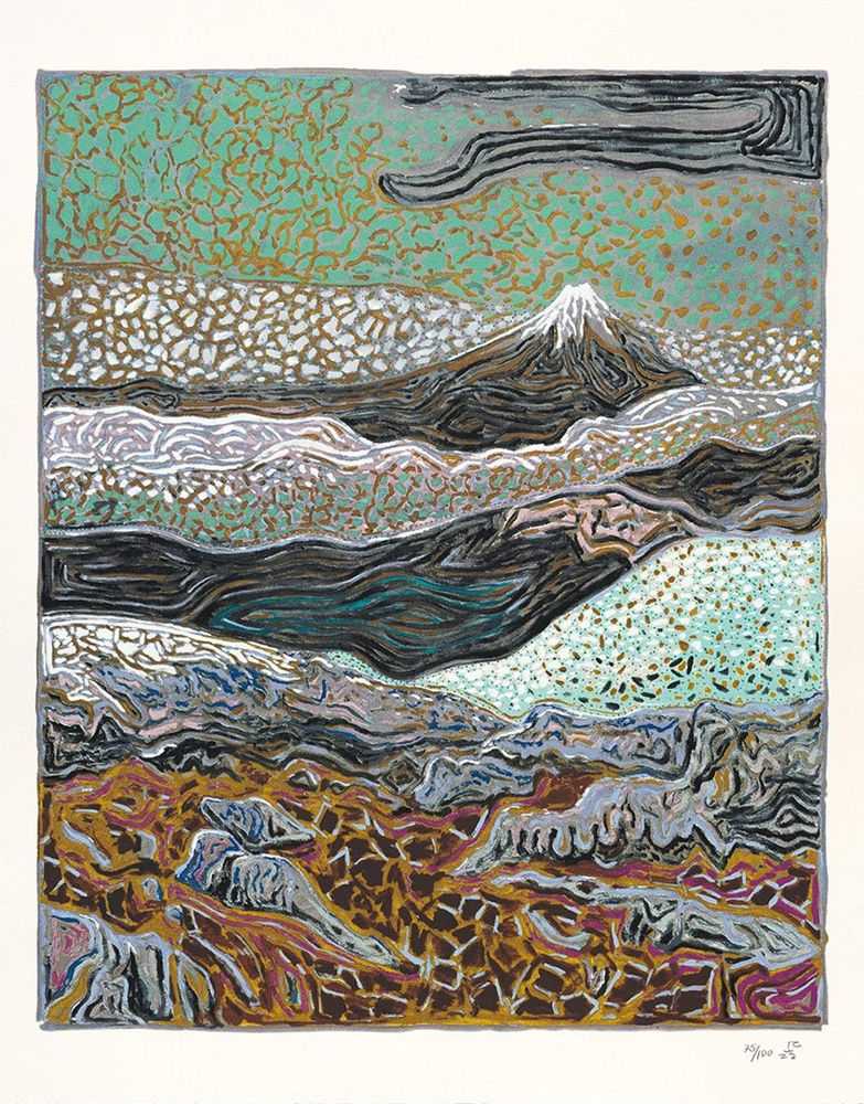 Billy Childish, ‘Volcano’, 22-09-2022, Print, 22 Colour Screenprint with Lithographic elements on Somerset Velvet warm white 400gsm, Counter Editions, Numbered, Dated