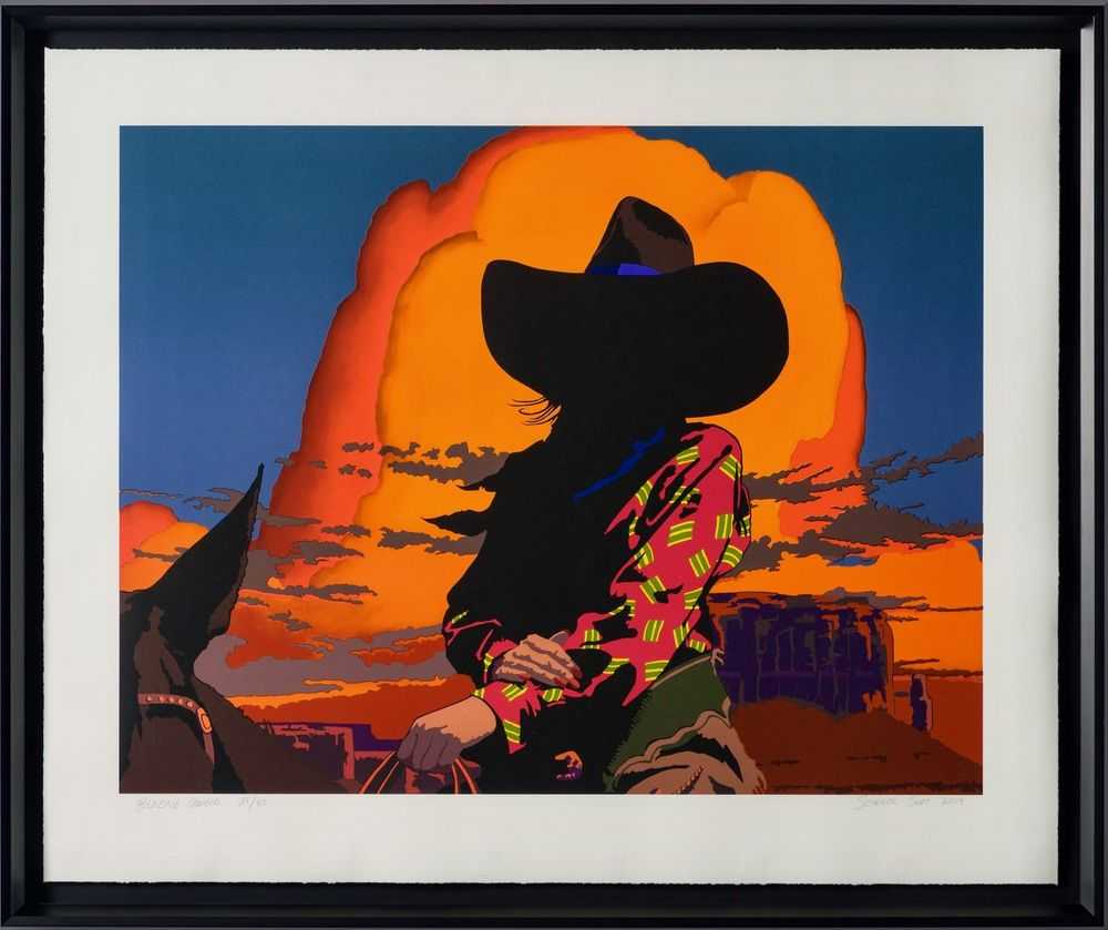 Billy Schenck, ‘Blazing Cowgirl’, 2024, Print, Silkscreen print, Castle Fine Art, Numbered, Framed