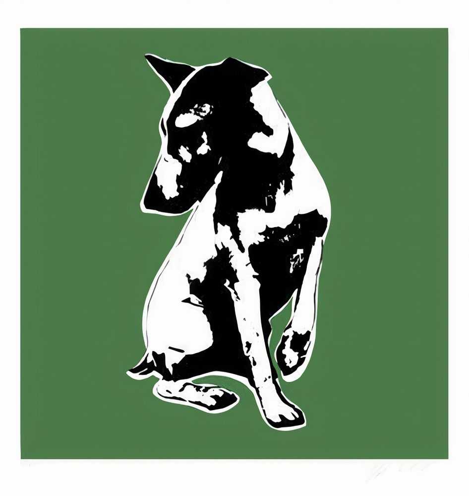 Blek le Rat, ‘His Master's Voiceless (Green)’, 2008, Print, 4 colour screenprint including varnish on somerset satin 300gsm paper, Black Rat Press, Numbered