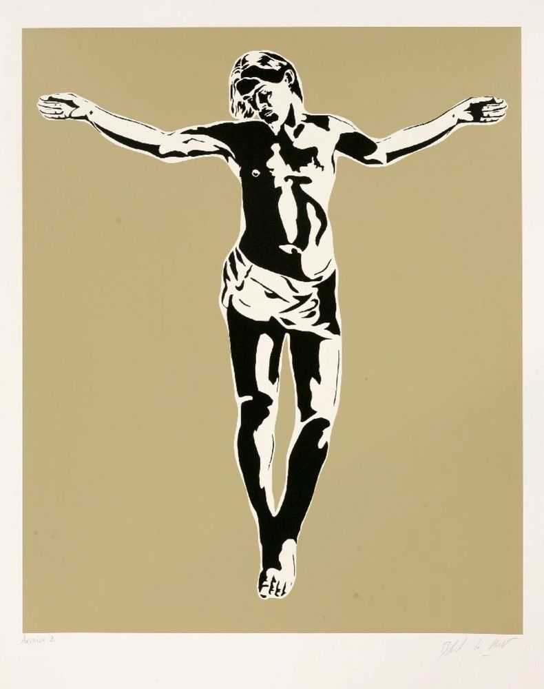 Blek le Rat, ‘Jesus’, 2008, Print, 4 colour screenprint including varnish on somerset satin 300gsm paper, Black Rat Press, Numbered