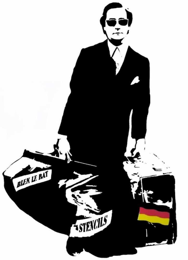 Blek le Rat, ‘Man Who Walks Through Walls (Germany)’, 15-09-2016, Print, Seriagraph in 3 colours on Arches 300g paper with deckled edges, Black Rat Press, Numbered