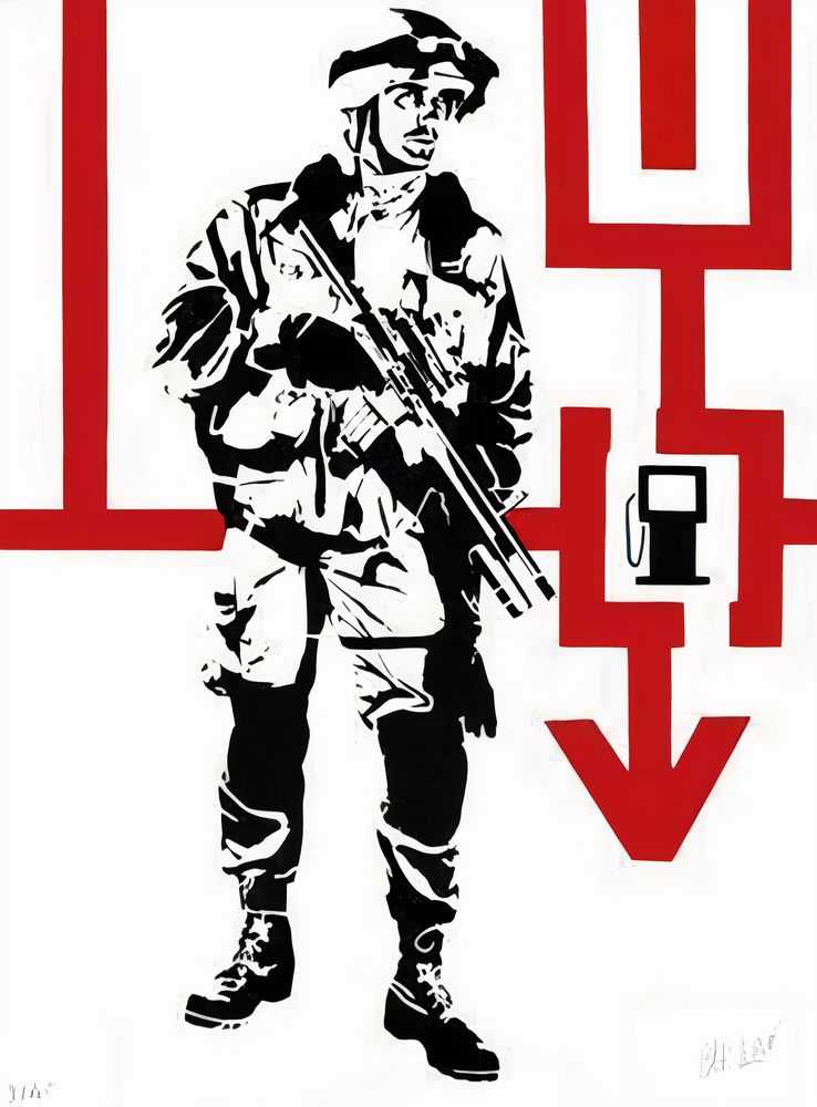 Blek le Rat, ‘Shock & Awe’, 05-02-2007, Print, 4 Colour Screenprint on 300gm Somerset Satin White Paper, Black Rat Press, Numbered