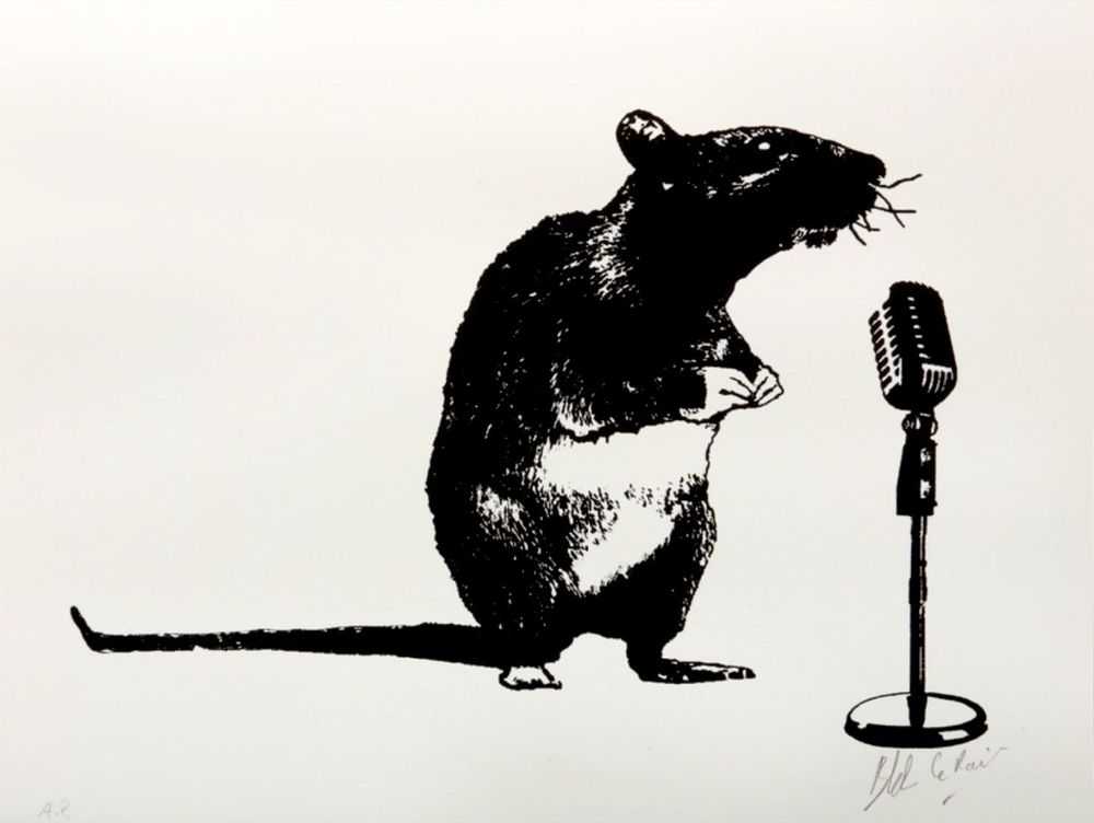 Blek le Rat, ‘The Crooner’, 21-07-2016, Print, Seriagraph on Arches 300g paper with deckled edges, Self-released, Numbered