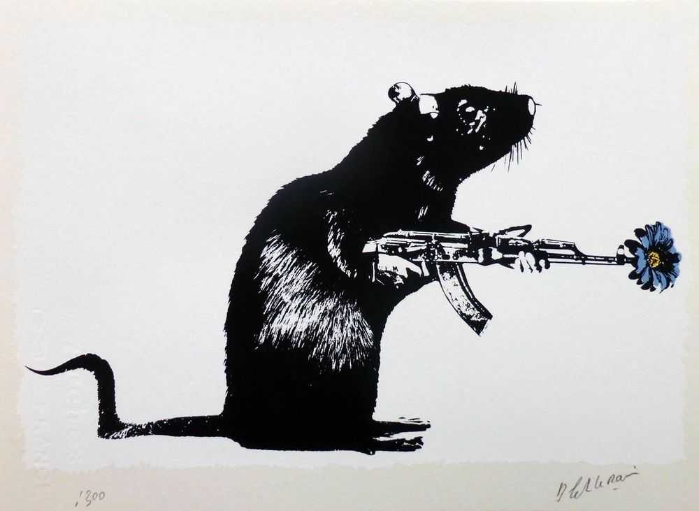 Blek le Rat, ‘The Warrior’, 14-02-2018, Print, 4 colour screenprint on 300gsm Vélin d'Arches paper, Self-released, Numbered