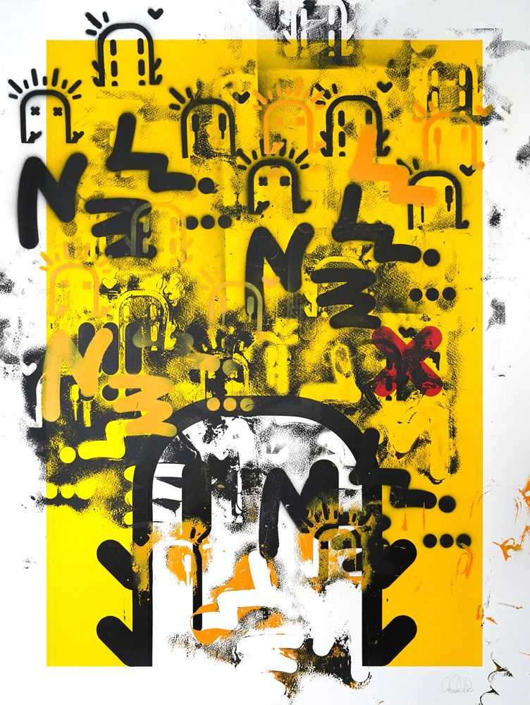 Blok, ‘Your Print Here (Yellow)’, 2022, Print, Handfinished, 3 Layer/Colour Screenprint on Somerset Satin 400gsm paper, Toxic Arts, Numbered, Handfinished