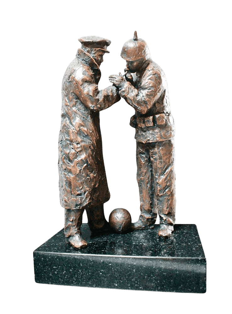 Bob Barker, ‘Match of the Day (1914, Christmas Truce)’, 2015, Sculpture, Bronze sculpture, Castle Fine Art, Framed