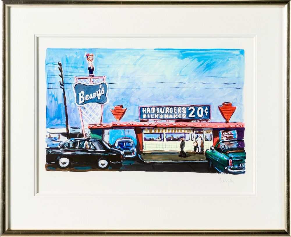 Bob Dylan, ‘Hamburger Stand, Long Beach (2017) (Framed)’, 2017, Print, Fine Art Print, Castle Fine Art, Numbered, Framed