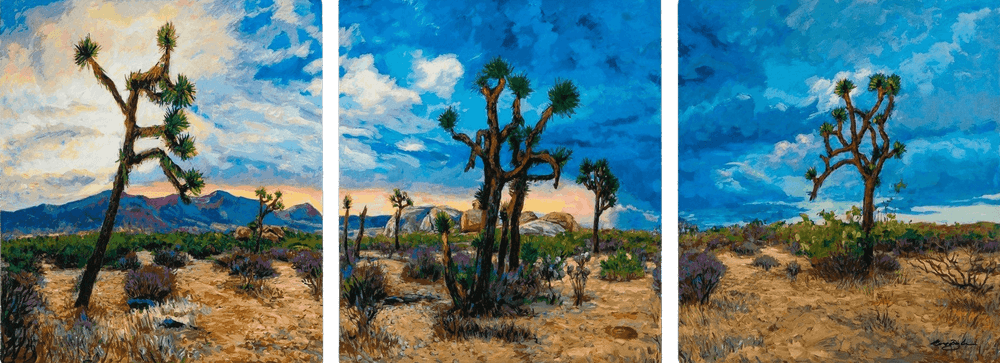 Bob Dylan, ‘Joshua Tree, Sunrise Triptych II (Framed)’, 2026, Print, Silkscreen and Fine Art Print, null, Framed