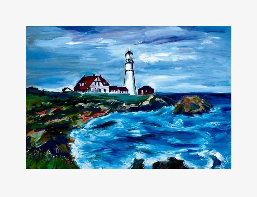 Bob Dylan, ‘Lighthouse in Maine (2017) (Framed)’, 2017, Print, Fine Art Print, Castle Fine Art, Numbered, Framed