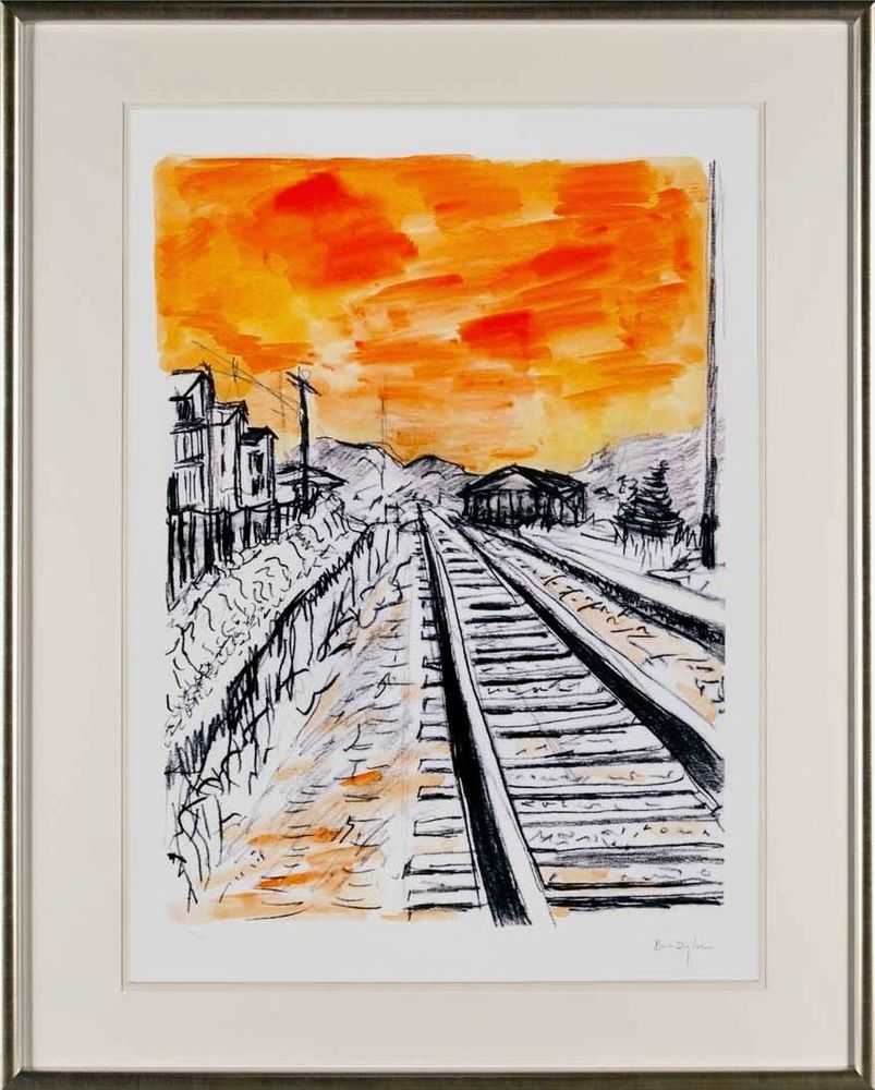 Bob Dylan, ‘Train Tracks 2020 - Orange (Framed)’, 2020, Print, Fine Art Print, Castle Fine Art, Numbered, Framed