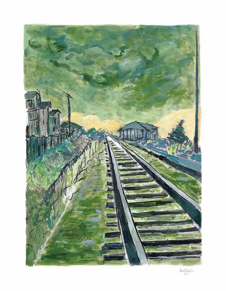 Bob Dylan, ‘Train Tracks (Green 2008)’, 2008, Print, Fine art print, Halcyon Gallery, Numbered