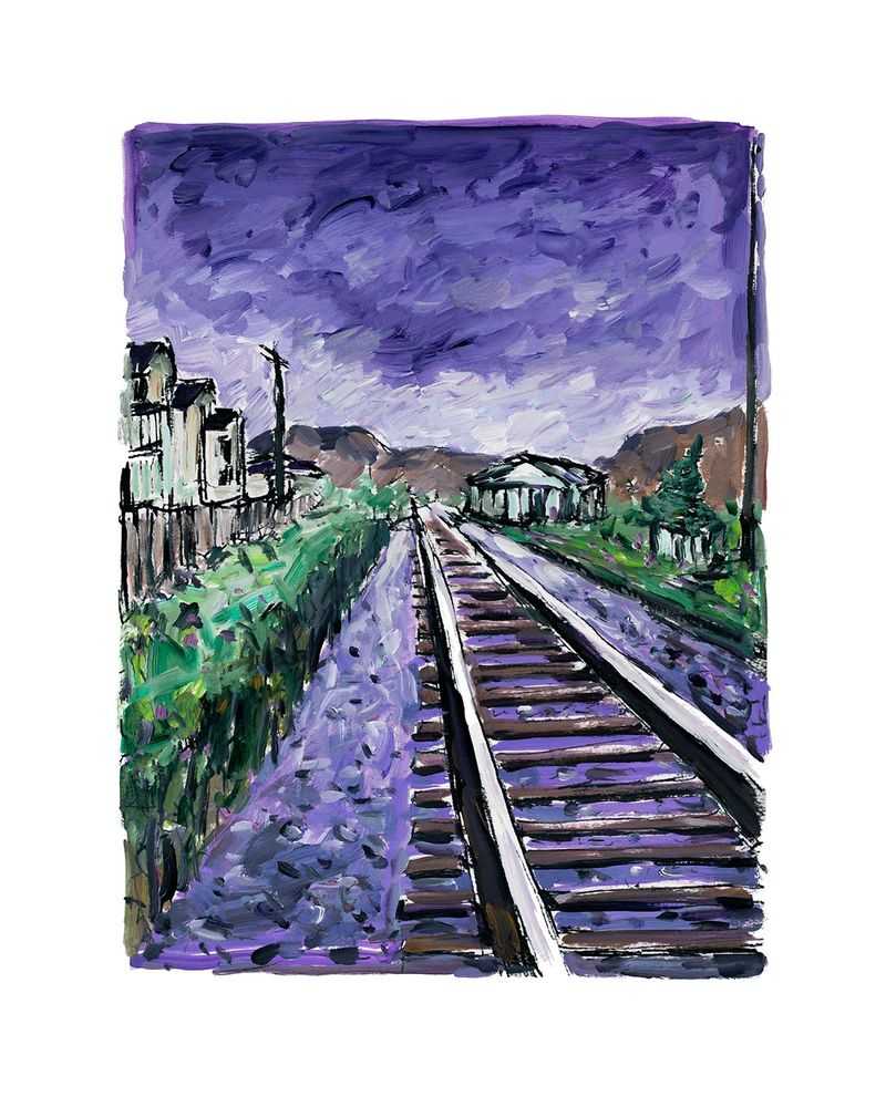 Bob Dylan, ‘Train Tracks (Purple 2018)’, 2018, Print, Fine art print, Halcyon Gallery, Numbered