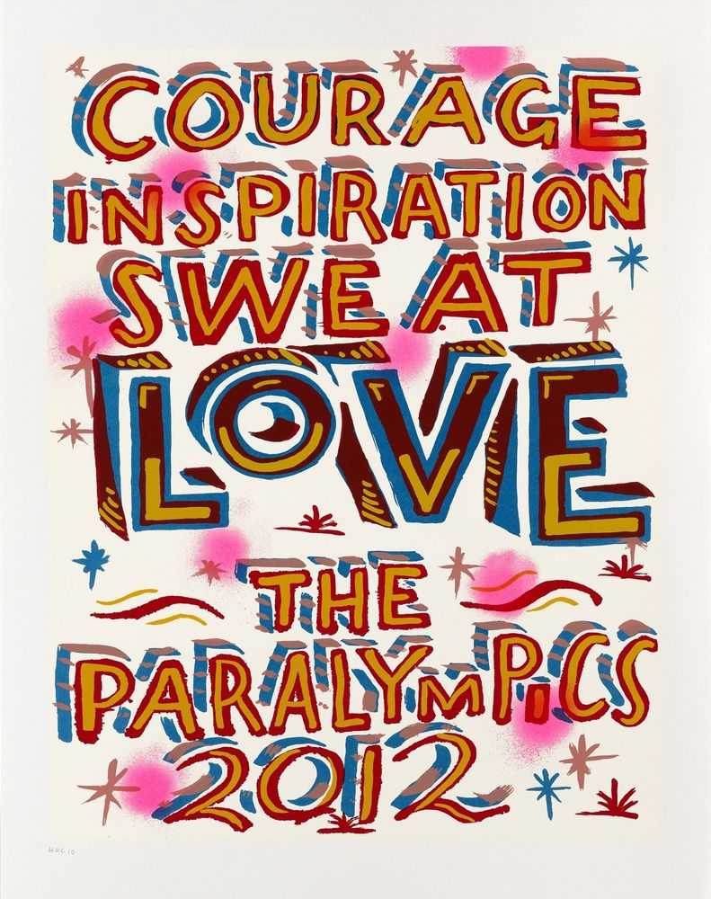 Bob & Roberta Smith, ‘Love (Gold Edition)’, 2011, Print, Six colour screen print on 350gsm Magnani Litho paper, null, 