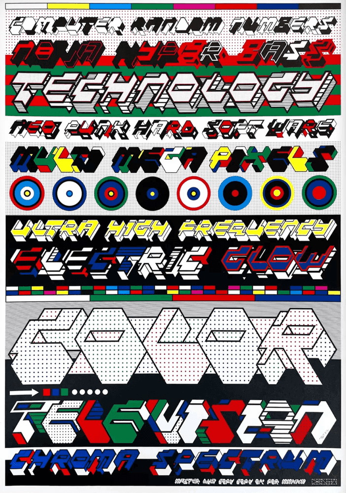 Boris Tellegen, ‘Colour Television’, 25-03-2022, Print, 8 colour hand-pulled, screenprint with deckle edges on Somerset Satin 300gsm, Our Type, Numbered
