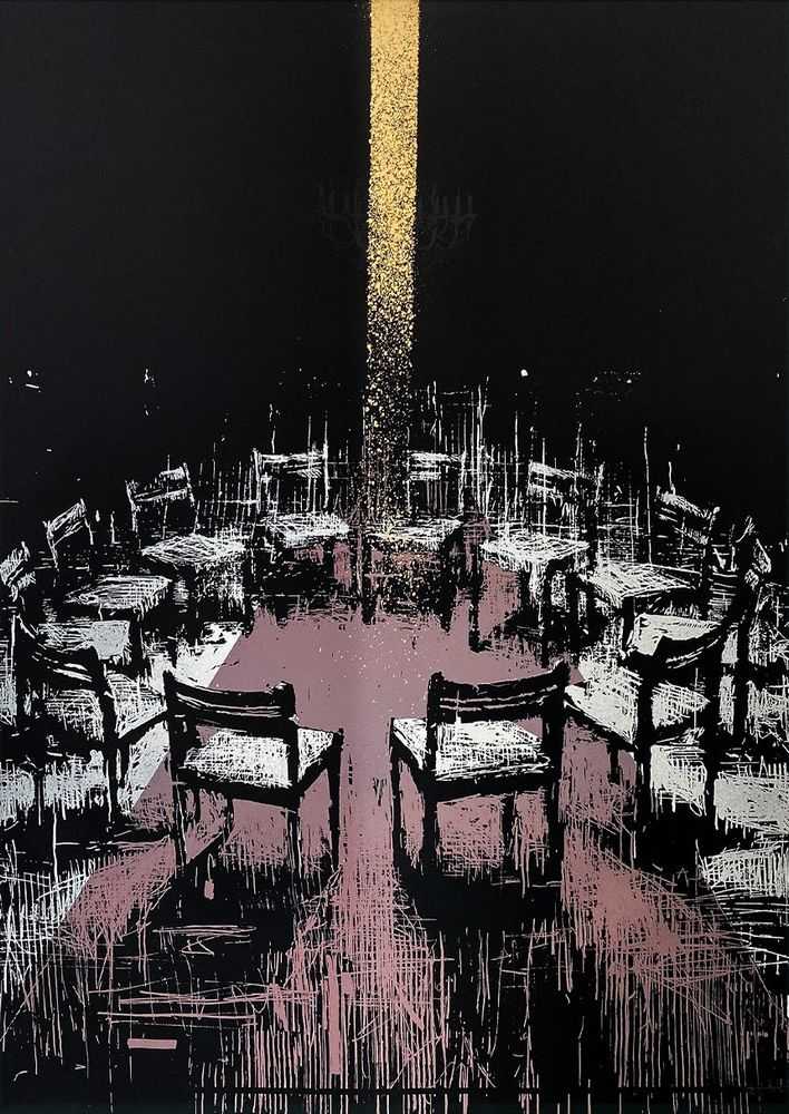 Borondo, ‘Coincidence (Gold)’, 2017, Print, Hand-finished 3-layer screenprint on Sirio ultrablack paper 280 gr, null, Numbered, Handfinished
