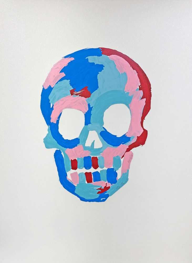Bradley Theodore, ‘Skull (White)’, 2020, Print, Silkscreen Print with Diamond Dust on 100% Cotton Archival Paper, null, Numbered