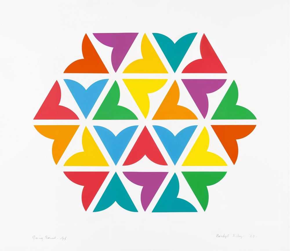 Bridget Riley, ‘Going Round’, 2024, Print, Screenprint in three colours plus white under print on Somerset Tub sized Satin Radiant White 410gsm paper, Cristea Roberts, Numbered, Dated