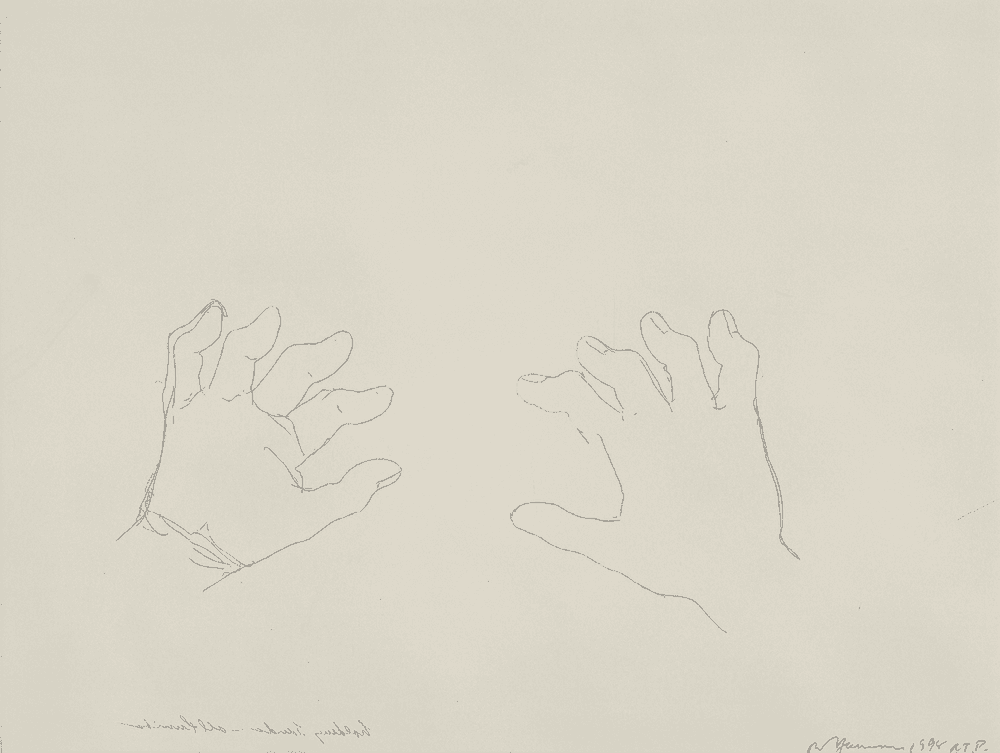 Bruce Nauman, ‘Holding Hands All Thumbs’, 1998, Print, 1-color etching, Gemini G.E.L. LLC, Dated
