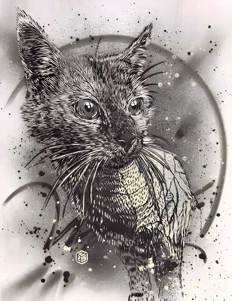 C215 (Christian Guémy), ‘Cat’, 22-02-2017, Print, Lithograph, Mathgoth Gallery, 