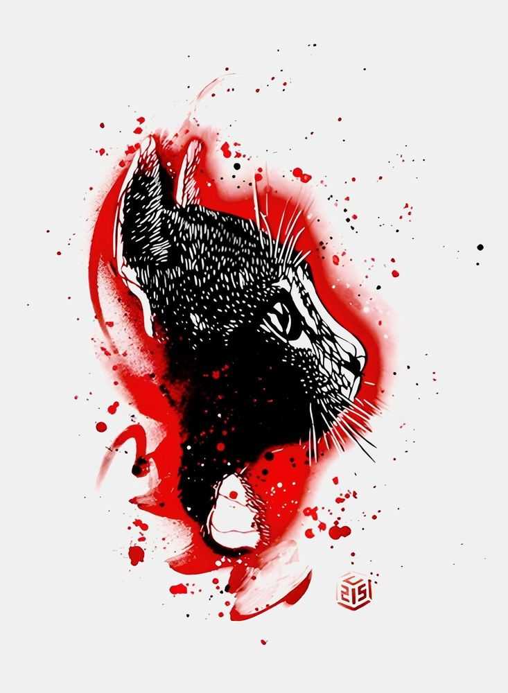 C215 (Christian Guémy), ‘Le Chat (Rouge)’, 19-02-2016, Print, Screen Print, Stolen Space, Numbered