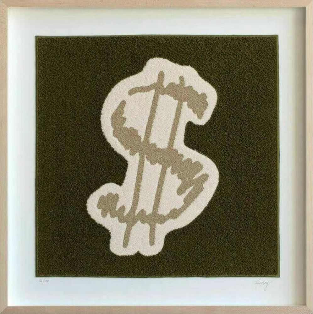 CJ Hendry, ‘Dollarbucks’, 12-11-2020, Print, Chenille patche (fabric tufted yarn that creates a 3D effect), Self-released, Numbered, Framed