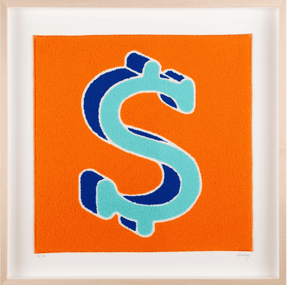 CJ Hendry, ‘Dollarydoo’, 12-11-2020, Print, Chenille patche (fabric tufted yarn that creates a 3D effect), Self-released, Numbered, Framed