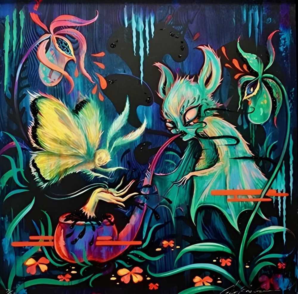 Camille Rose Garcia, ‘The Escape Of Palilla Fantasma’, 21-11-2015, Print, Giclee Print, Prints On Wood, Numbered