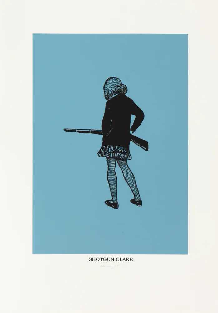 Ceal Warnants, ‘Shotgun Clare (Large Blue)’, 2017, Print, 2 Colour Screenprint on Magnani Paper, null, Numbered