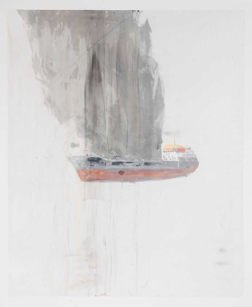 Charming Baker, ‘Untitled (Burning Ship 3) Shadow - Mono’, 2015, Print, Unique monoprint on Somerset tub sized 410 GSM paper, null, Framed