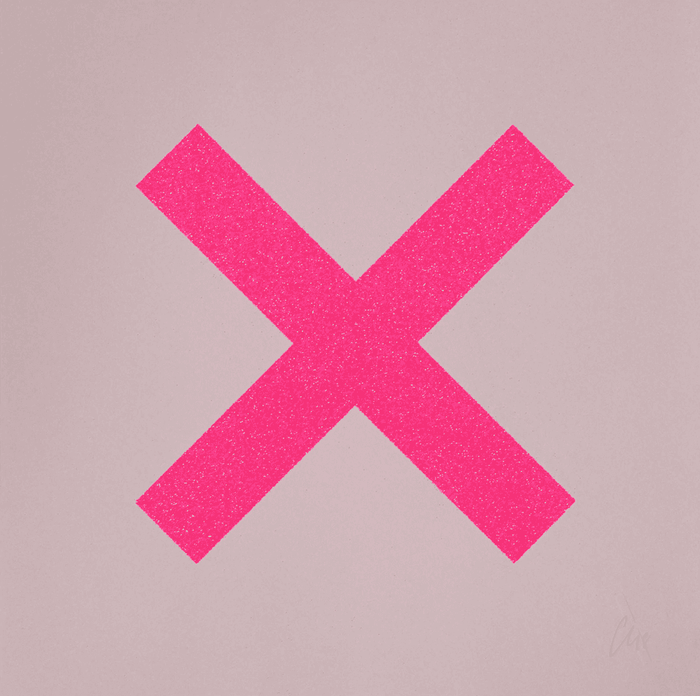 Chris Levine, ‘Marks The Spot (Pink on Baby Pink)’, 2018, Print, 1 colour Screenprint with Glitter Overlay on Somerset Satin Radiant White 410gsm Paper, Jealous Gallery, 
