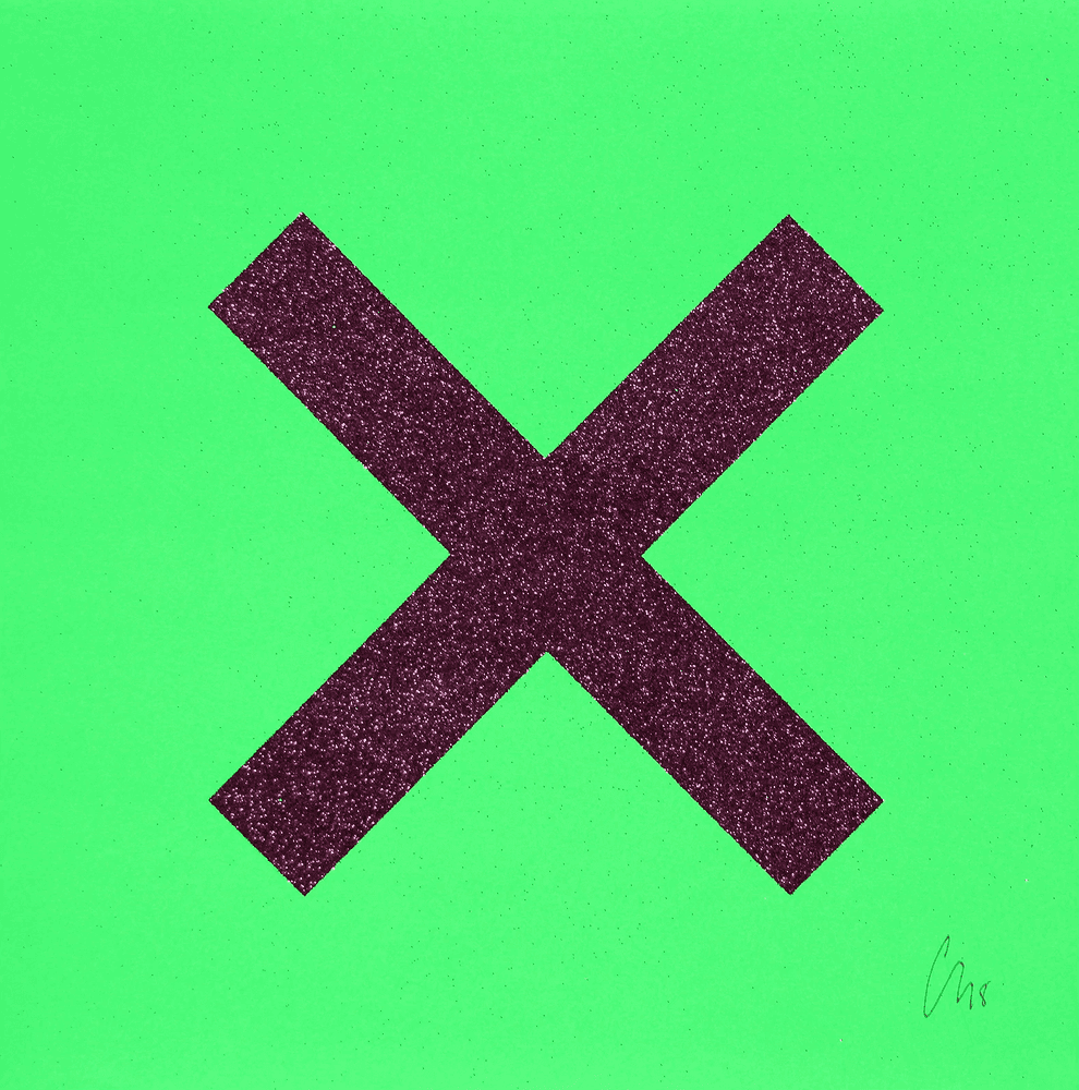 Chris Levine, ‘Marks The Spot (Purple on Green)’, 2018, Print, 1 colour Screenprint with Glitter Overlay on Somerset Satin Radiant White 410gsm Paper, Jealous Gallery, 