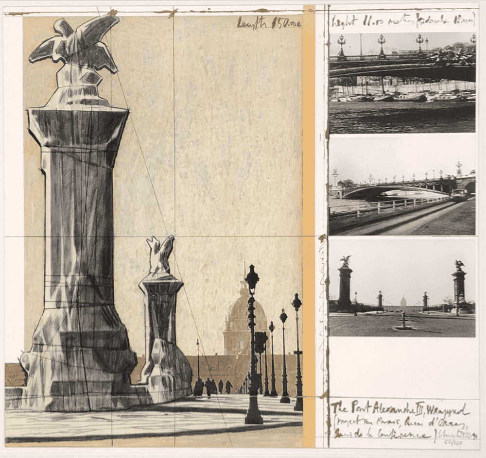 Christo and Jeanne-Claude, ‘The Pont Alexandre III’, 1991, Print, Lithograph with collage, null, 