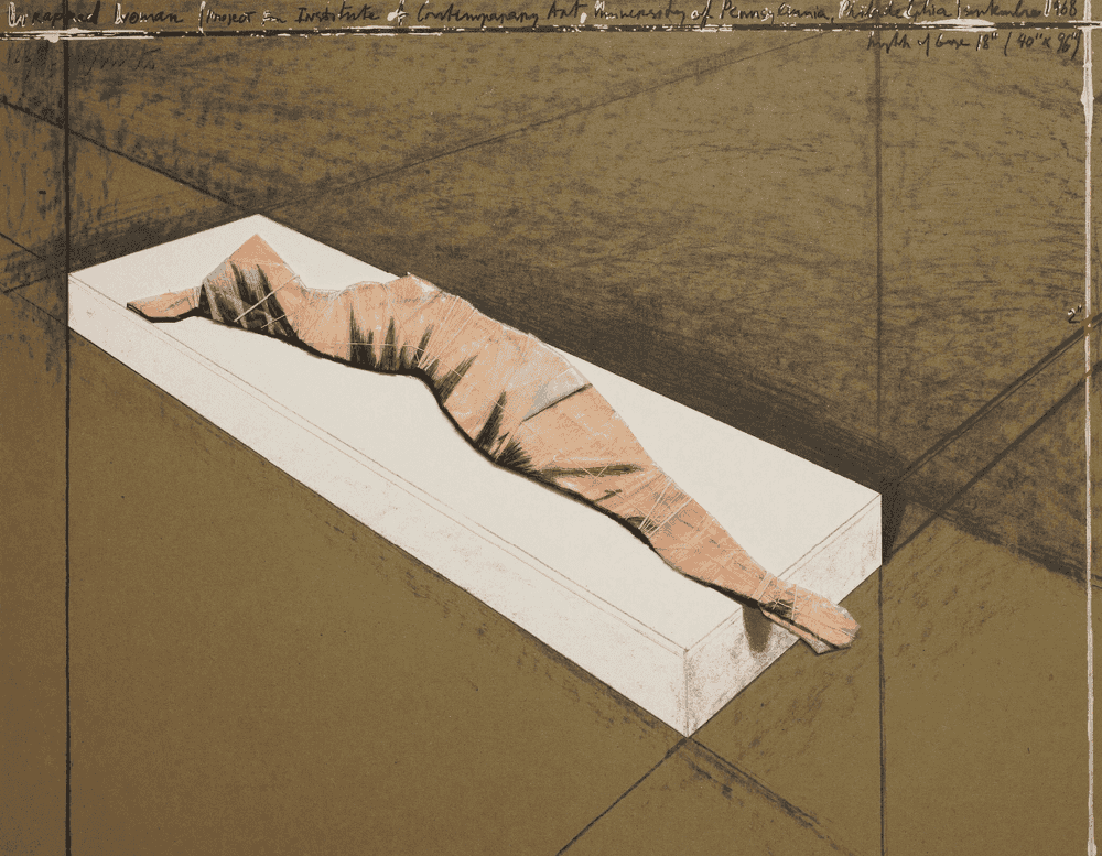 Christo and Jeanne-Claude, ‘Wrapped Woman’, 1997, Print, Lithograph with collage of Polyethylene, La Poligrafa, 