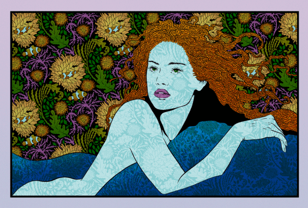 Chuck Sperry, ‘Oceanid (Blue Opal Metallic)’, 2014, Print, 7 colors on blue opal metallic paper, null, Numbered