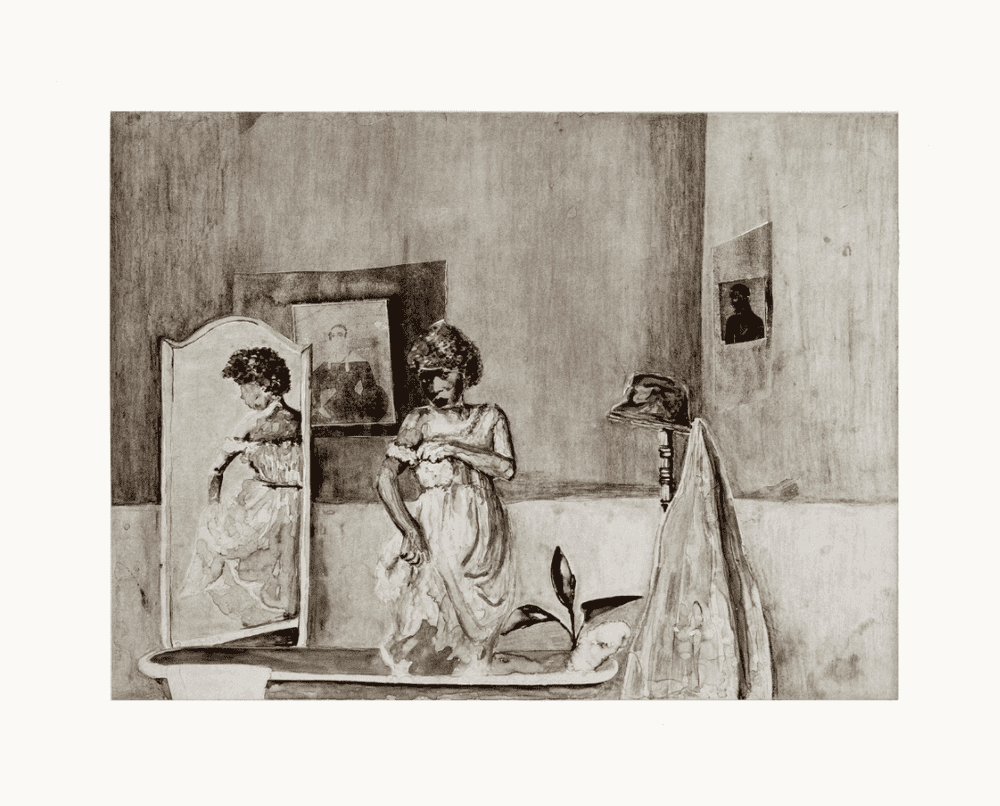 Cinthia Sifa Mulanga, ‘Ne lave pas ton visage’, 2021, Print, Direct Gravure etching on Kitakata chine colléd to Hahnemühle, Natural White, 300gsm paper, null, Numbered, Dated