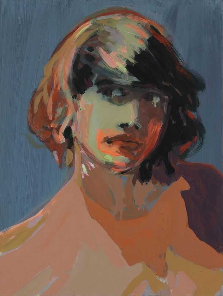 Claire Tabouret, ‘Makeup (Orange Shadow)’, 2021, Print, Lithography with color screenprint and gloss varnish on Somerset 410gsm with torn edges, Perrotin, Numbered